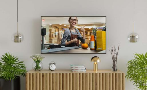 TV mockup met commercial