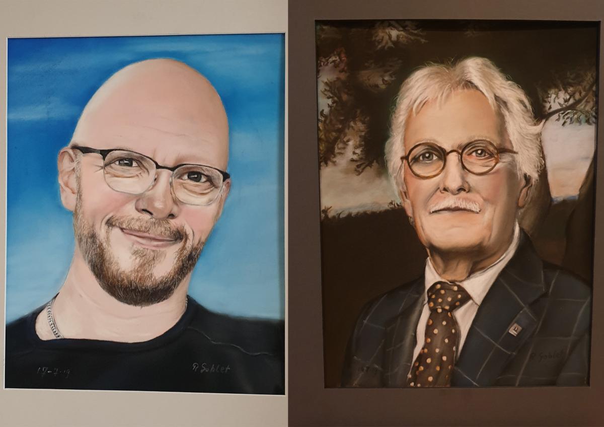 Twee tekeningen van mannen door Rob Goblet