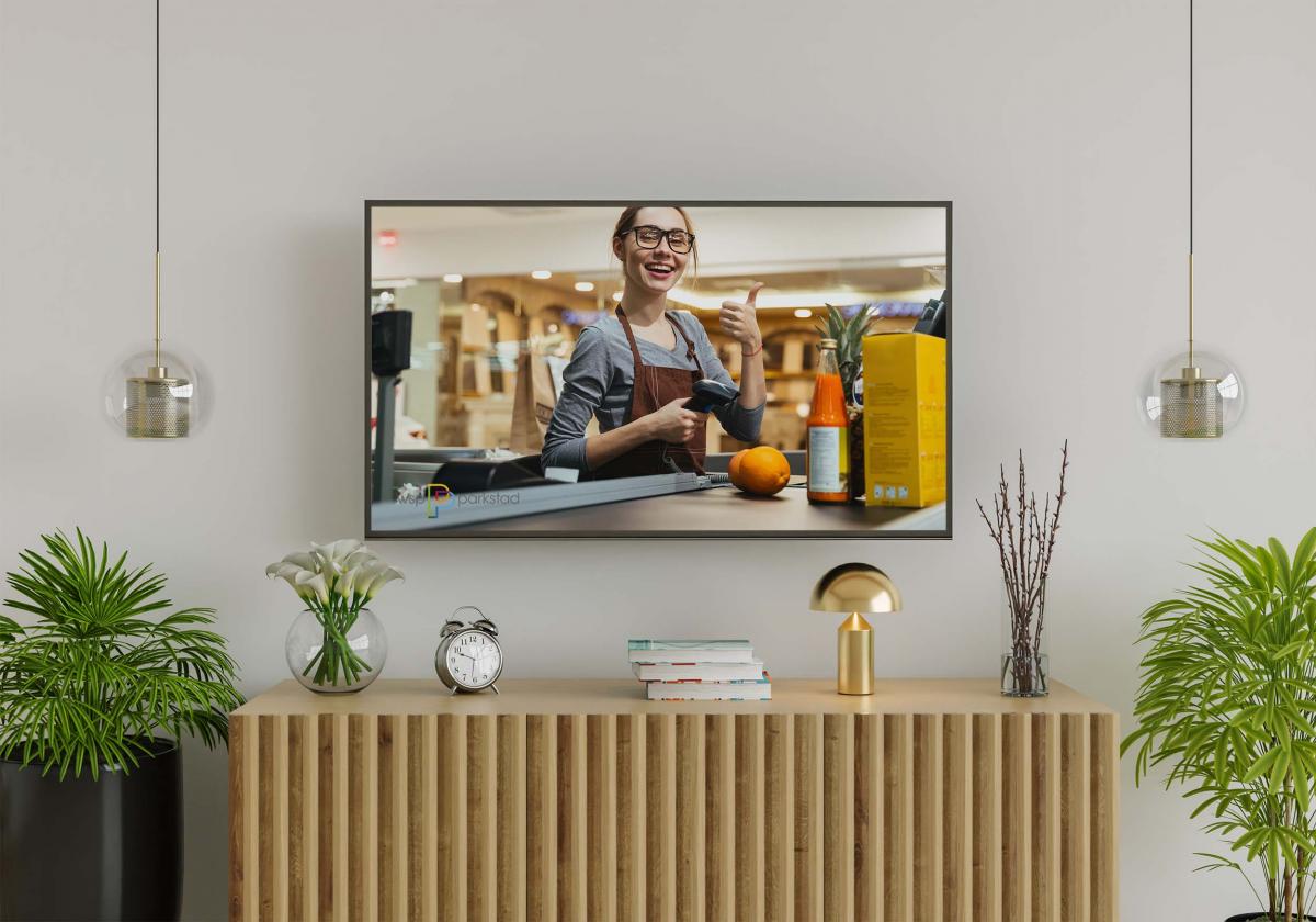 TV mockup met commercial