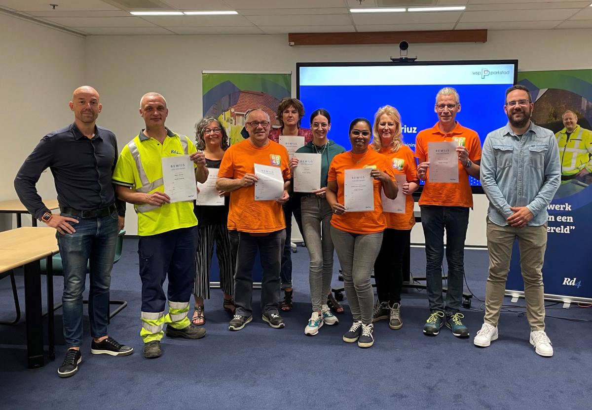 Deelnemers van de Buddytraining met trainers Sjorsj Amkreutz en Rutger Ghijsen