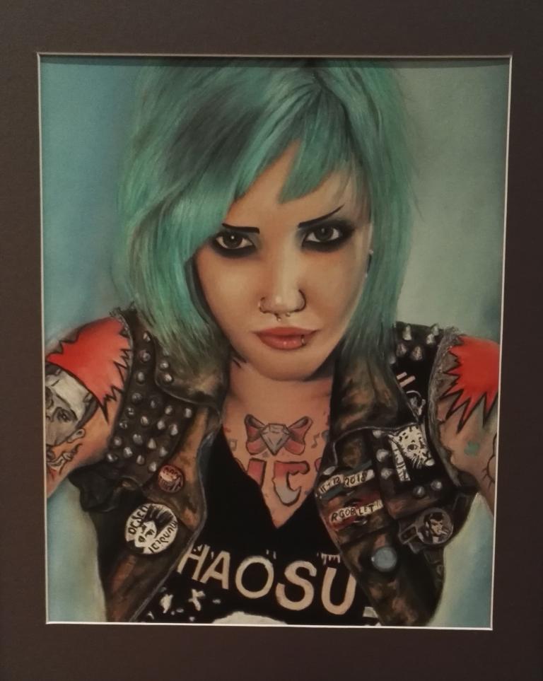 Tekening van punk meisje door Rob Goblet