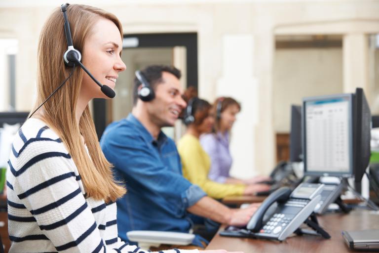 Medewerkers in callcenter
